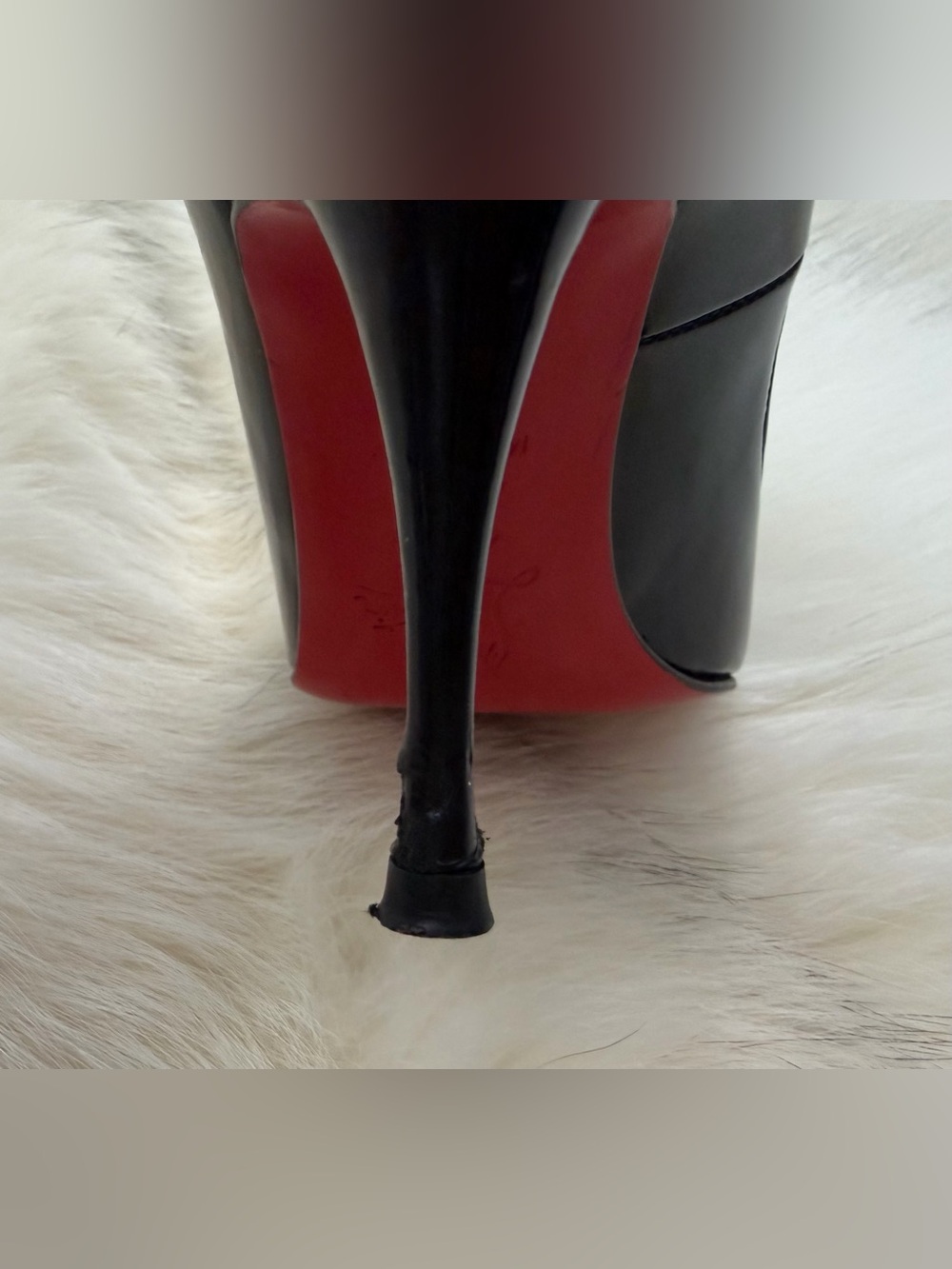 Christian Louboutin You You Black Patent Leather Peep Toe Pumps - 38.5 WORN ONCE - Picture 7 of 12